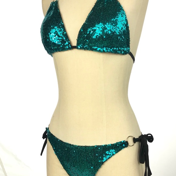 Swim Sexy Blue Sequin Bikini Swimsuit Poshmark